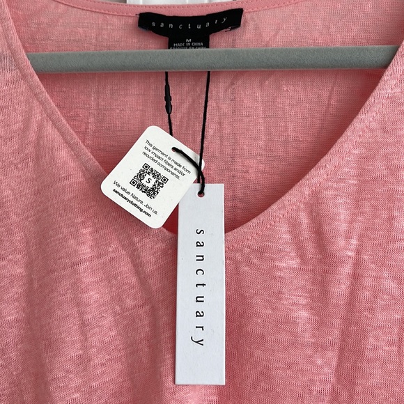 Sanctuary Sylvie Tie Sleeve Tee. Pink size Medium - Picture 8 of 9